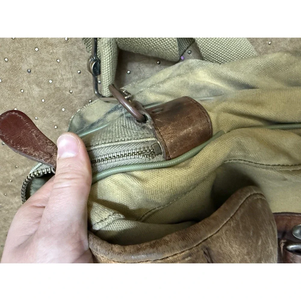 Bob Timberlake Messenger Carry On Laptop Overnight Canvas Leather‎ Luggage Bag